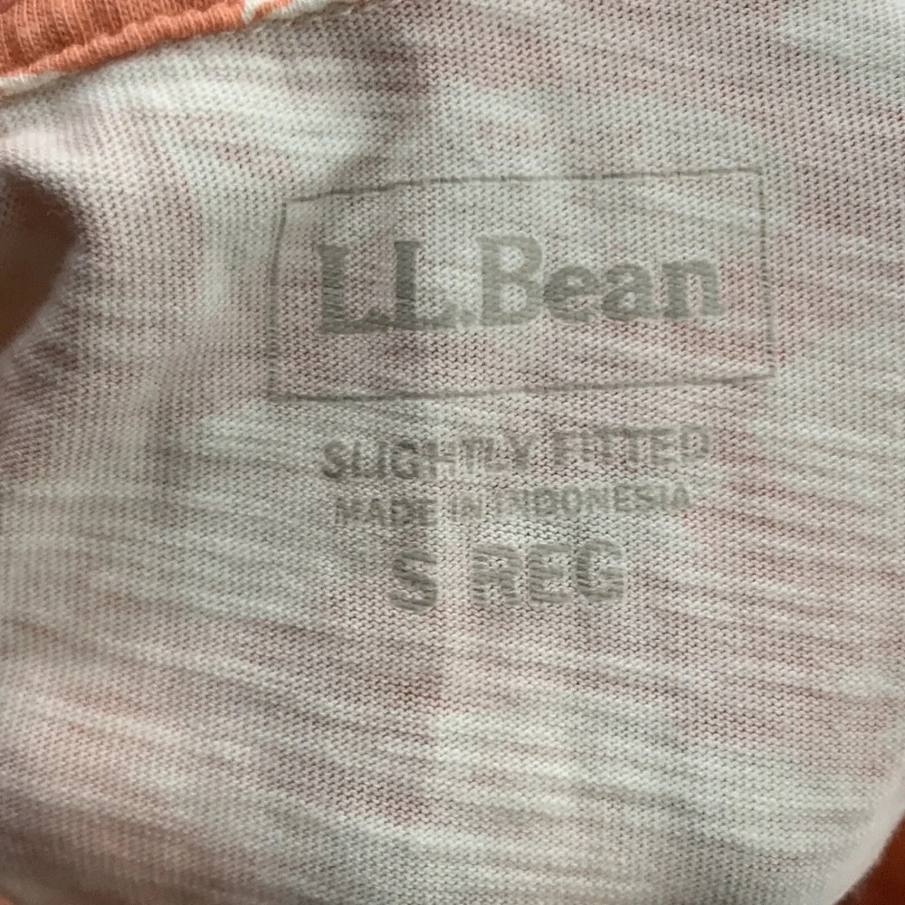 LL Bean Men‎ Size Small Shirt Short Sleeve Polo Organic Cotton Fish Orange Top